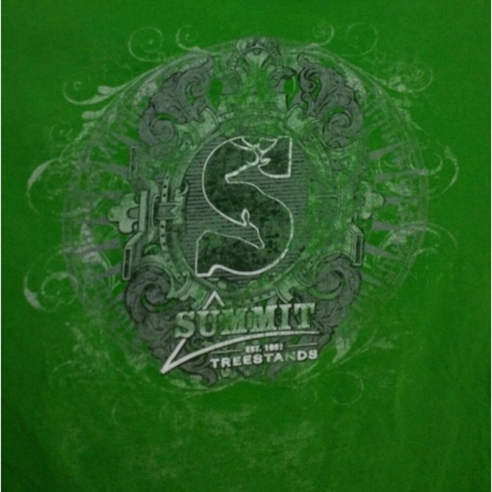 Gildan Heavy Cottton Summit Tree Stand Hunting T-Shirt. Men's XXL. Green